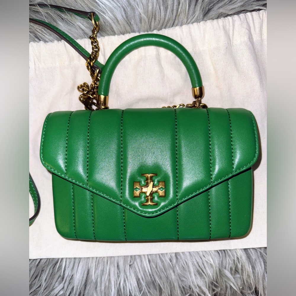 Tory Burch Mini Kira Top Handle Bag - Basil color
Like new